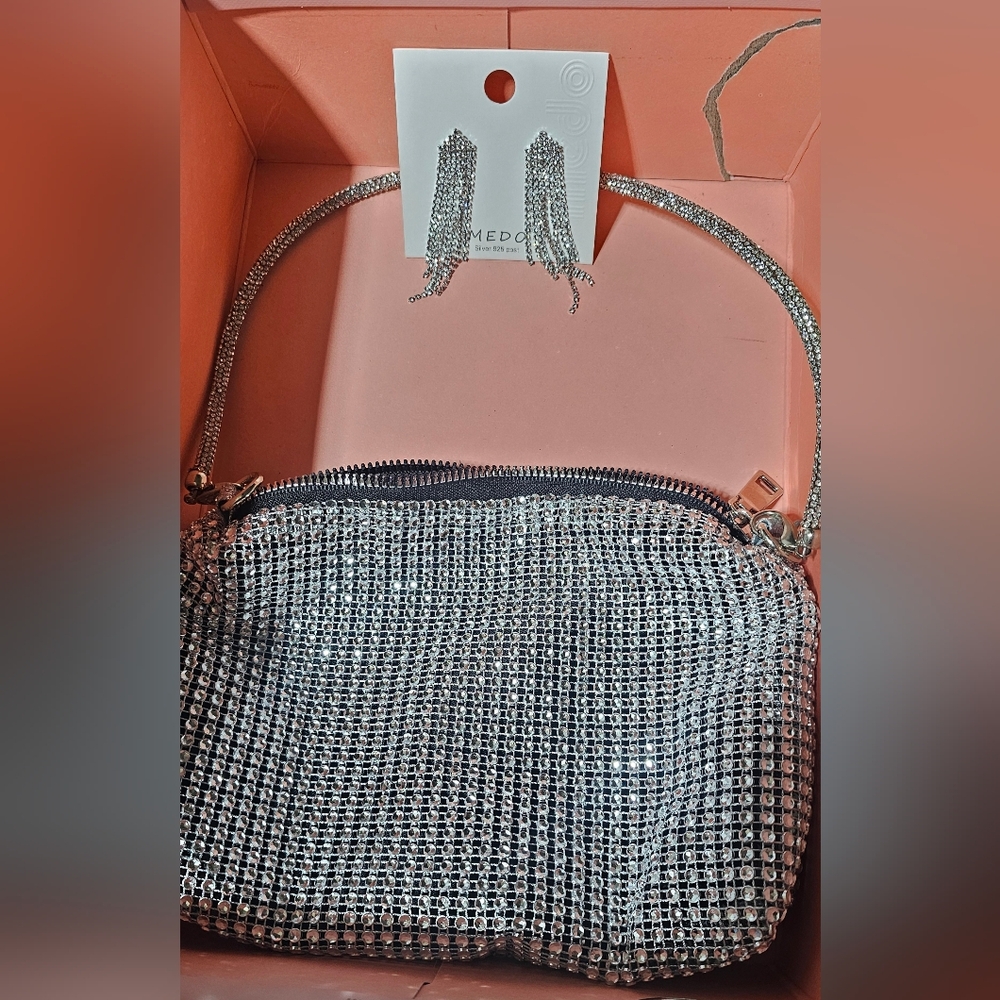 Silver Rhinestone Heels and Clutch Set - Picture 6 of 6